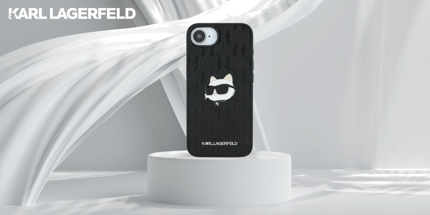 Dėklas Karl Lagerfeld Monogram Choupette Head Pin iPhone 16e Case - Juodas aprašymas - Prekės nuotrauka Dėklas Karl Lagerfeld Monogram Choupette Head Pin iPhone 16e Case - Juodas aprašymas - Prekės nuotrauka