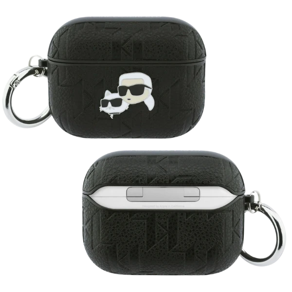 Dėklas Karl Lagerfeld Monogram Karl & Choupette Head Case for AirPods Pro 3 - Juodas aprašymas - Prekės nuotrauka