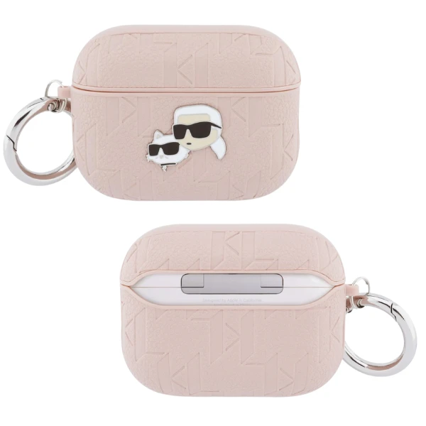 Dėklas Karl Lagerfeld Monogram Karl & Choupette Head Case for AirPods Pro 3 - Rožinė aprašymas - Prekės nuotrauka