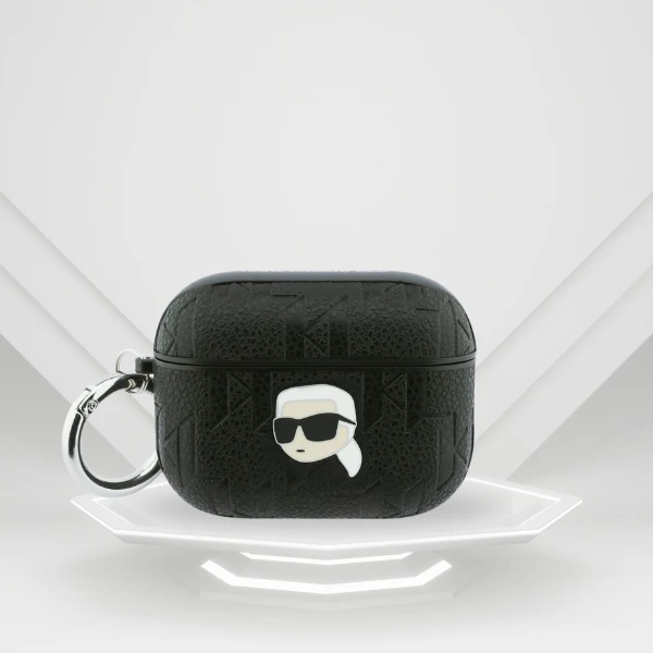 Dėklas Karl Lagerfeld Monogram Karl Head Case for AirPods Pro 3 - Juodas aprašymas - Prekės nuotrauka