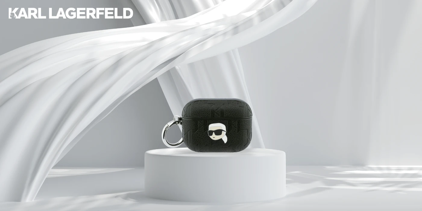 Dėklas Karl Lagerfeld Monogram Karl Head Case for AirPods Pro 3 - Juodas aprašymas - Prekės nuotrauka