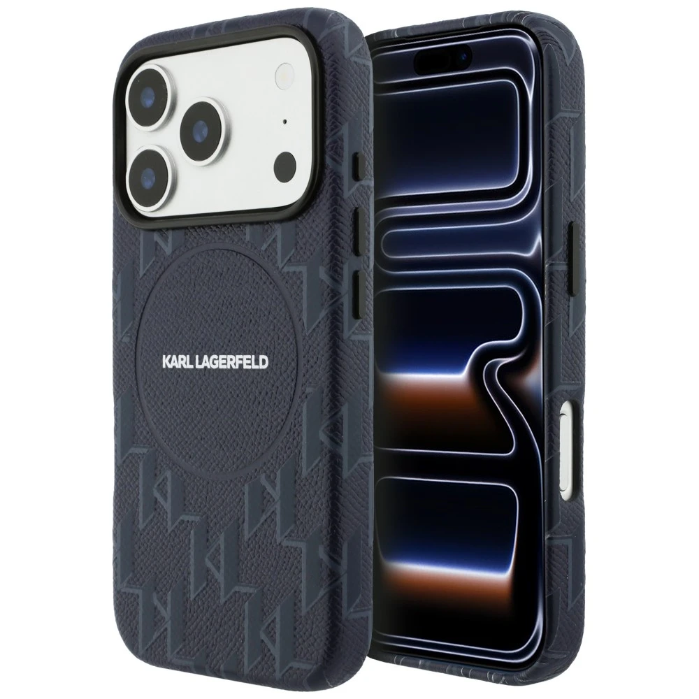 Dėklas Karl Lagerfeld Monogram Logo MagSafe Case for iPhone 17 Pro - Mėlyna aprašymas - Prekės nuotrauka