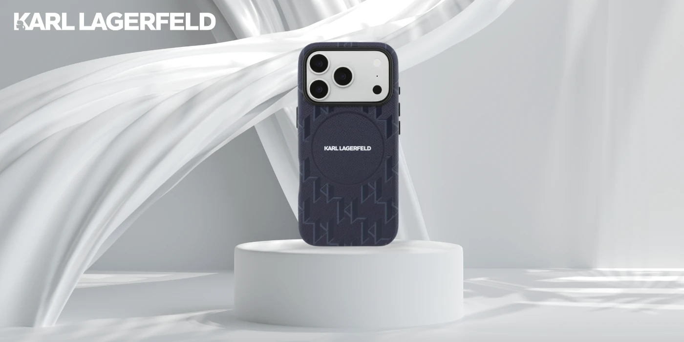 Dėklas Karl Lagerfeld Monogram Logo MagSafe Case for iPhone 17 Pro - Mėlyna aprašymas - Prekės nuotrauka