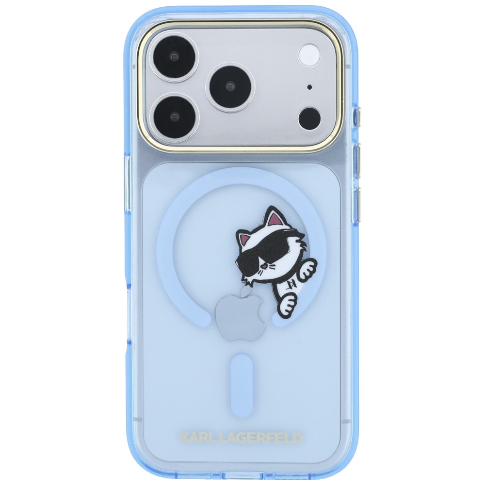 Dėklas Karl Lagerfeld Peekaboo Logo MagSafe case for iPhone 18 Pro / 17 Pro - light mėlynas aprašymas - Prekės nuotrauka