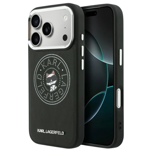 Dėklas Karl Lagerfeld Point & Choupette Sketch MagSafe Case for iPhone 17 Pro - Juodas aprašymas - Prekės nuotrauka