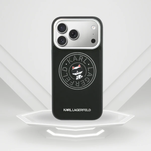 Dėklas Karl Lagerfeld Point & Choupette Sketch MagSafe Case for iPhone 17 Pro Max - Juodas aprašymas - Prekės nuotrauka