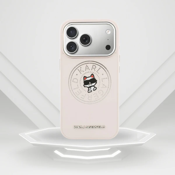 Dėklas Karl Lagerfeld Point & Choupette Sketch MagSafe Case for iPhone 17 Pro - Rožinė aprašymas - Prekės nuotrauka