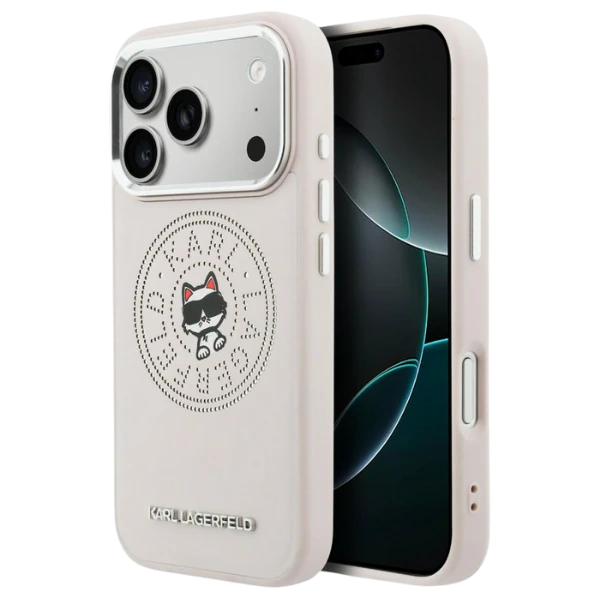 Dėklas Karl Lagerfeld Point & Choupette Sketch MagSafe Case for iPhone 17 Pro - Rožinė aprašymas - Prekės nuotrauka
