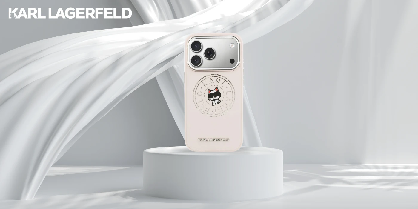 Dėklas Karl Lagerfeld Point & Choupette Sketch MagSafe Case for iPhone 17 Pro Max - Rožinė aprašymas - Prekės nuotrauka
