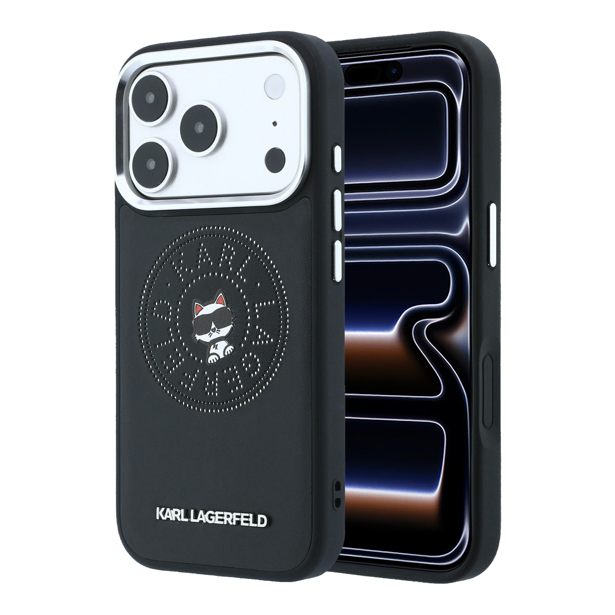 Karl Lagerfeld Point & Choupette Sketch MagSafe dėklas iPhone 18 Pro Max / 17 Pro Max - Juodas aprašymas - Prekės nuotrauka