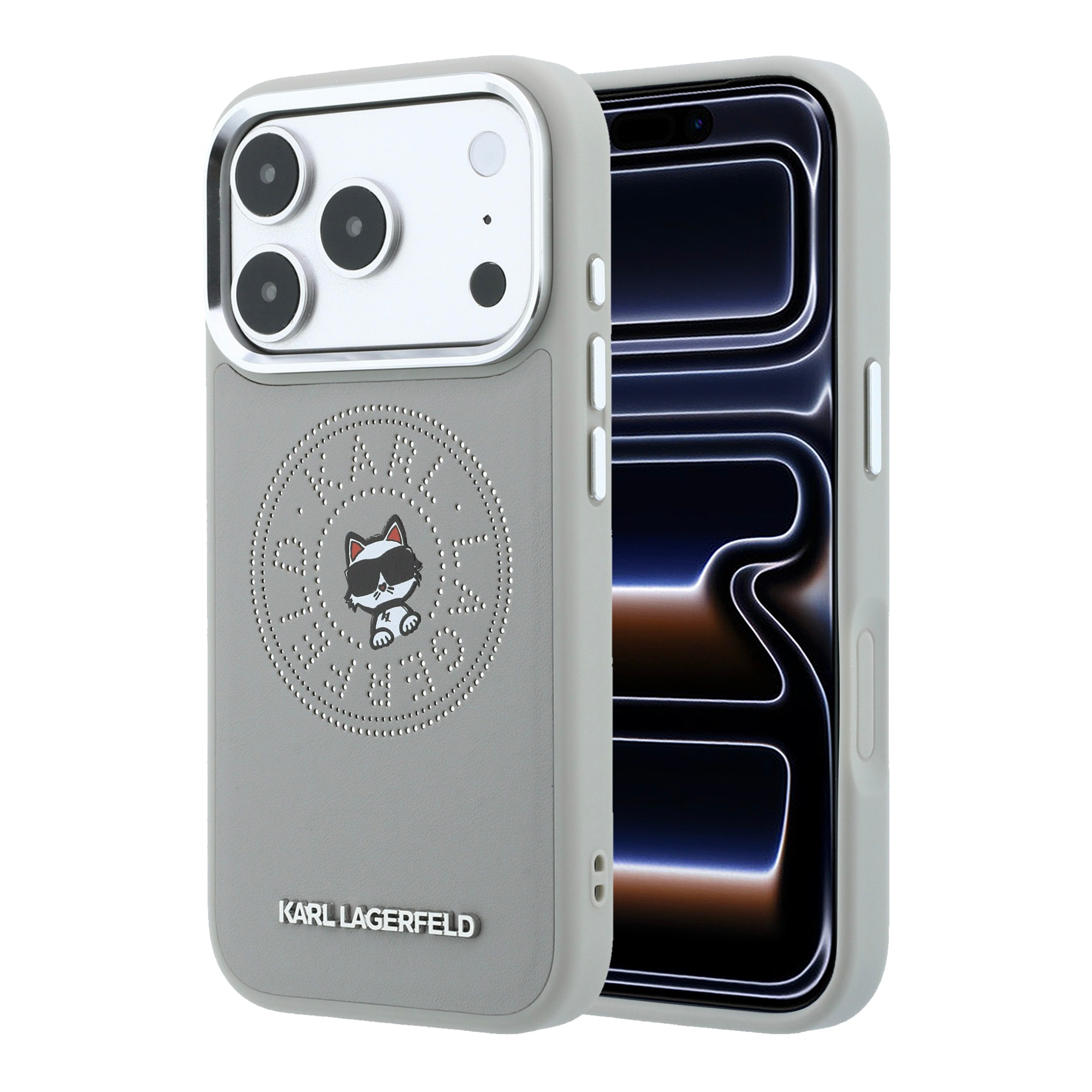 Karl Lagerfeld Point & Choupette eskizo MagSafe dėklas iPhone 18 Pro / 17 Pro - Pilkas aprašymas - Prekės nuotrauka
