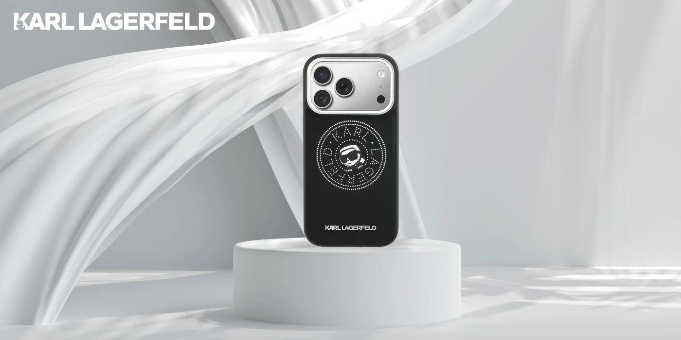 Dėklas Karl Lagerfeld Point & Karl Sketch MagSafe Case for iPhone 17 Pro - Juodas aprašymas - Prekės nuotrauka