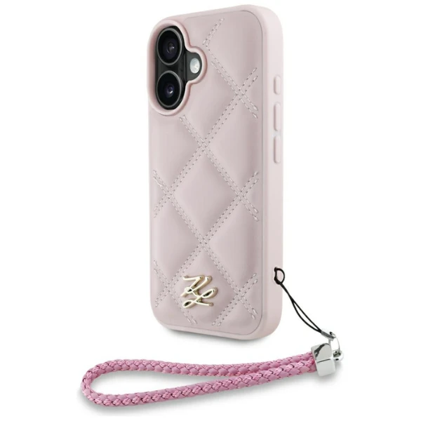 Dėklas Karl Lagerfeld dygsniuotas inicialų logotipas ir grandinėlės formos dirželis iPhone 16 telefonui - Rožinė aprašymas - Prekės nuotrauka Dėklas Karl Lagerfeld dygsniuotas inicialų logotipas ir grandinėlės formos dirželis iPhone 16 telefonui - Rožinė aprašymas - Prekės nuotrauka