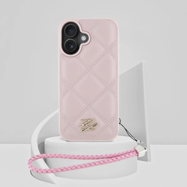 Dėklas Karl Lagerfeld dygsniuotas inicialų logotipas ir grandinėlės formos dirželis iPhone 16 telefonui - Rožinė aprašymas - Prekės nuotrauka Dėklas Karl Lagerfeld dygsniuotas inicialų logotipas ir grandinėlės formos dirželis iPhone 16 telefonui - Rožinė aprašymas - Prekės nuotrauka