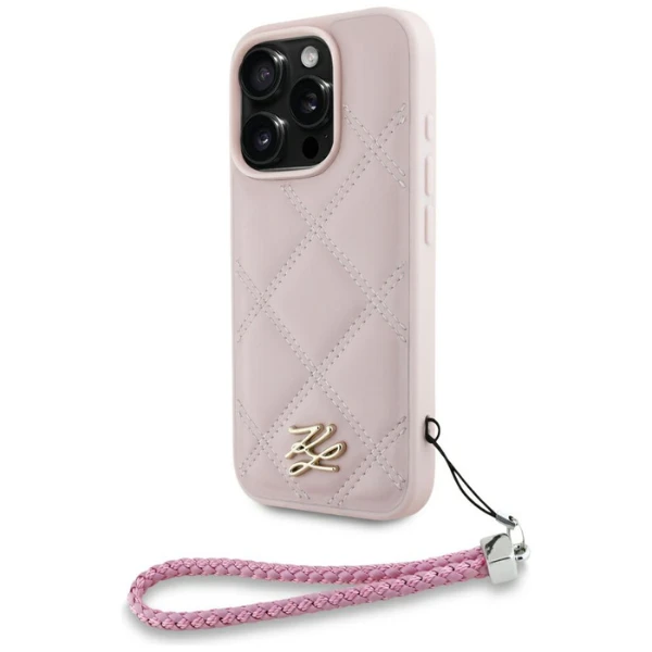Dėklas Karl Lagerfeld dygsniuotas inicialų logotipas ir grandinėlės formos dirželis iPhone 16 Pro telefonui - Rožinė aprašymas - Prekės nuotrauka Dėklas Karl Lagerfeld dygsniuotas inicialų logotipas ir grandinėlės formos dirželis iPhone 16 Pro telefonui - Rožinė aprašymas - Prekės nuotrauka