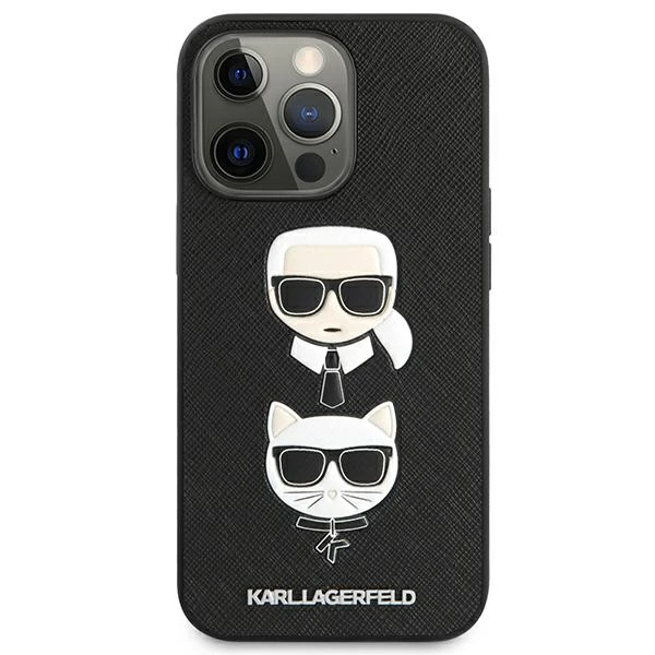 Dėklas KLHCP13LSAKICKCBK Karl Lagerfeld PU Saffiano Karl and Choupette Heads Case for iPhone 13 Pro Juodas (Juodas) aprašymas - Prekės nuotrauka