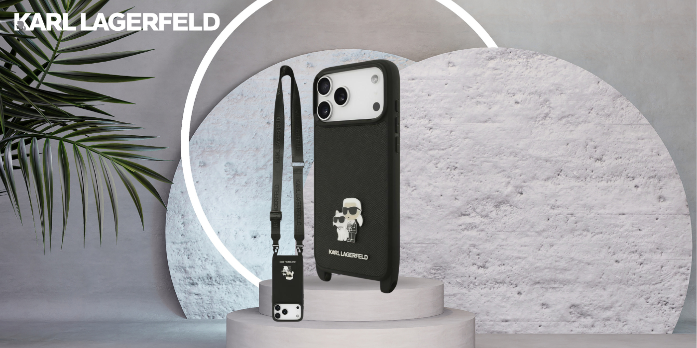 Karl Lagerfeld Saffiano Crossbody dirželis Karl and Choupette dėklas iPhone 18 Pro Max juodas aprašymas - Prekės nuotrauka