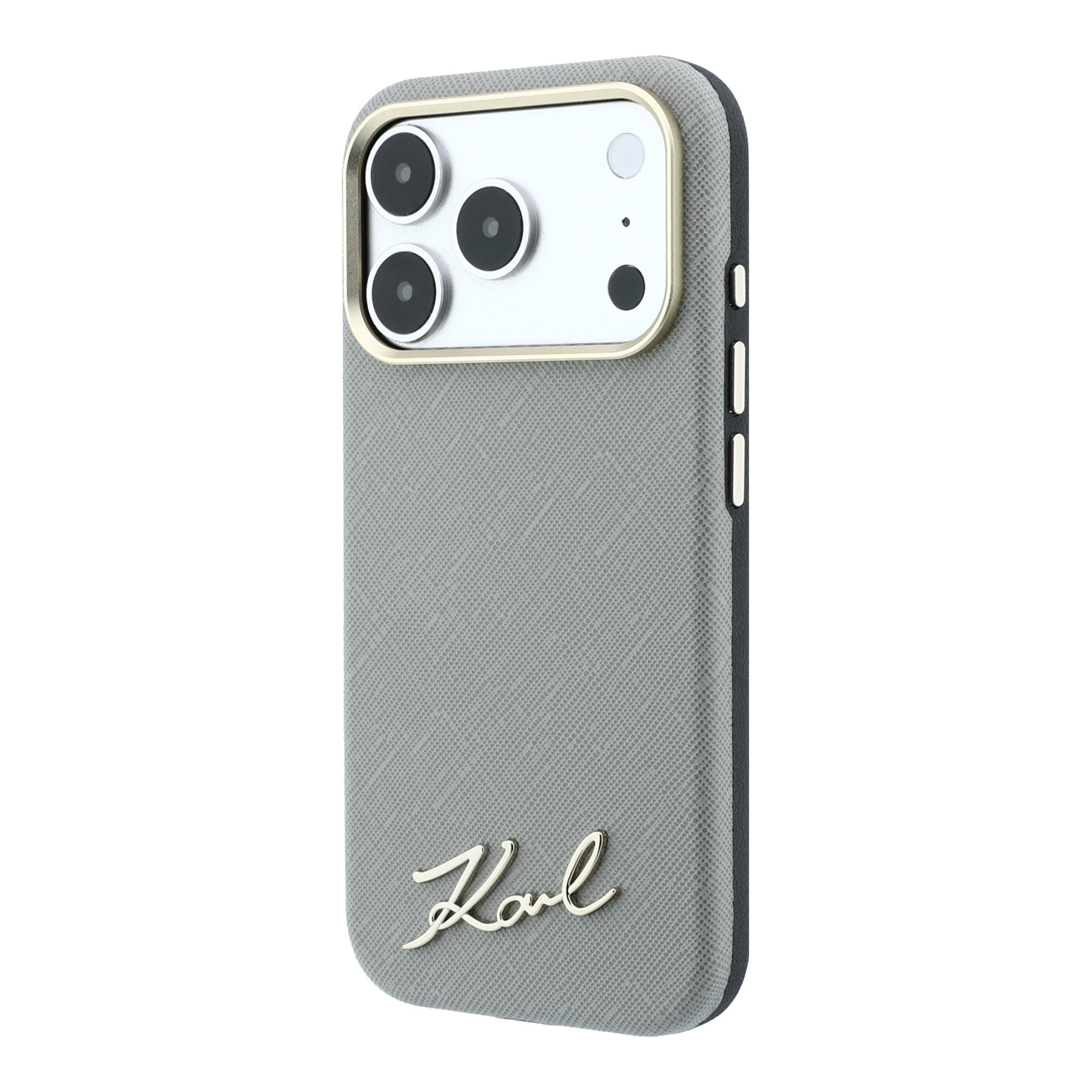 Dėklas Karl Lagerfeld Saffiano Small Script Metal Logo MagSafe Case for iPhone 18 Pro / 17 Pro - rusvai gelsvas aprašymas - Prekės nuotrauka