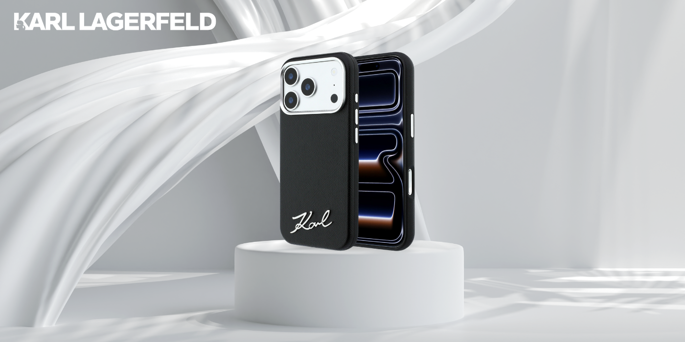 Dėklas Karl Lagerfeld Saffiano Small Script Metal Logo MagSafe Case for iPhone 17 Pro Max / 18 Pro Max - Juodas aprašymas - Prekės nuotrauka