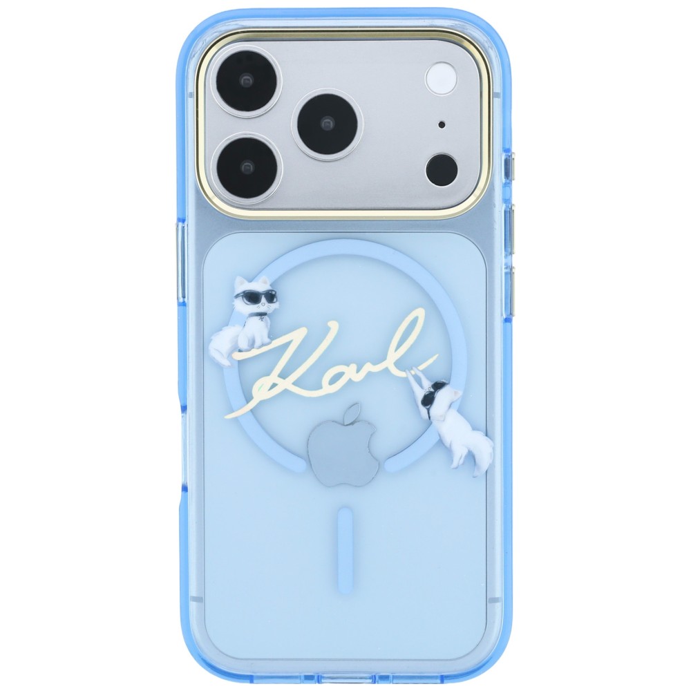 Dėklas Karl Lagerfeld Script Logo MagSafe Case for iPhone 18 Pro / 17 Pro - Light Mėlyna aprašymas - Prekės nuotrauka