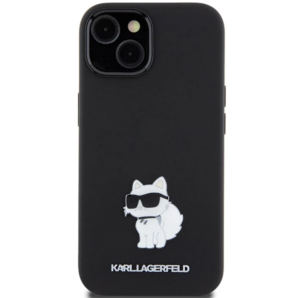 Dėklas Karl Lagerfeld Silicone Choupette Metal Pin - Apple iPhone 15 Case Juodas aprašymas - Prekės nuotrauka Dėklas Karl Lagerfeld Silicone Choupette Metal Pin - Apple iPhone 15 Case Juodas aprašymas - Prekės nuotrauka