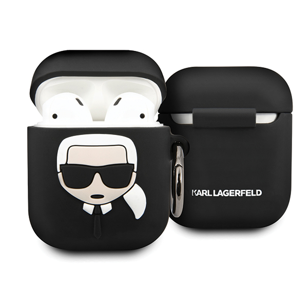 Dėklas Karl Lagerfeld Silicone Ikonik Case for AirPods 1/2 - Juodas aprašymas - Prekės nuotrauka