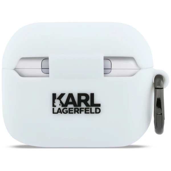 Dėklas Karl Lagerfeld Silicone Karl Head 3D Case for AirPods Pro 3 - Baltas aprašymas - Prekės nuotrauka