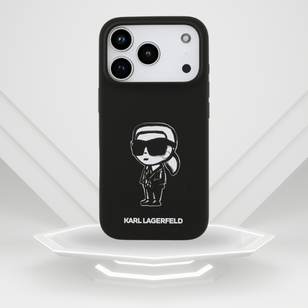Dėklas Karl Lagerfeld Silicone Karl Sketch & Logo MagSafe Case for iPhone 17 Pro - Juodas aprašymas - Prekės nuotrauka