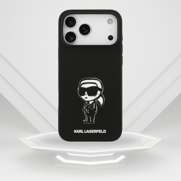 Dėklas Karl Lagerfeld Silicone Karl Sketch & Logo MagSafe Case for iPhone 17 Pro Max - Juodas aprašymas - Prekės nuotrauka