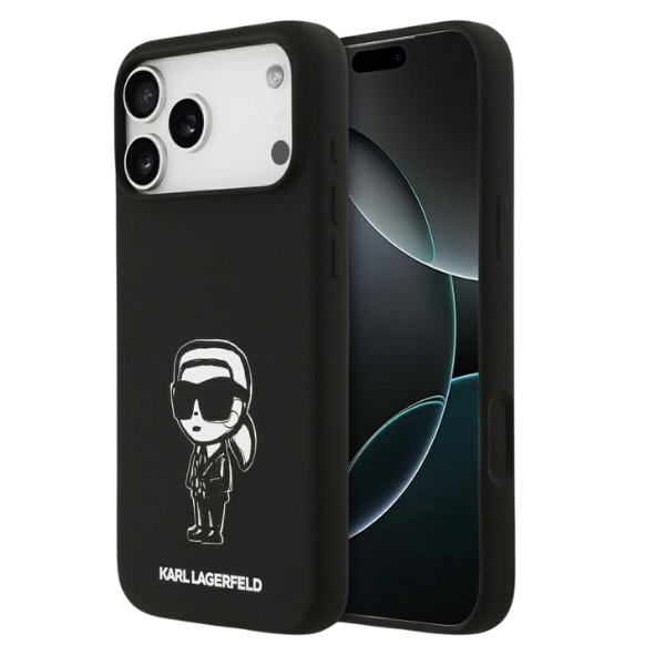 Dėklas Karl Lagerfeld Silicone Karl Sketch & Logo MagSafe Case for iPhone 17 Pro Max - Juodas aprašymas - Prekės nuotrauka