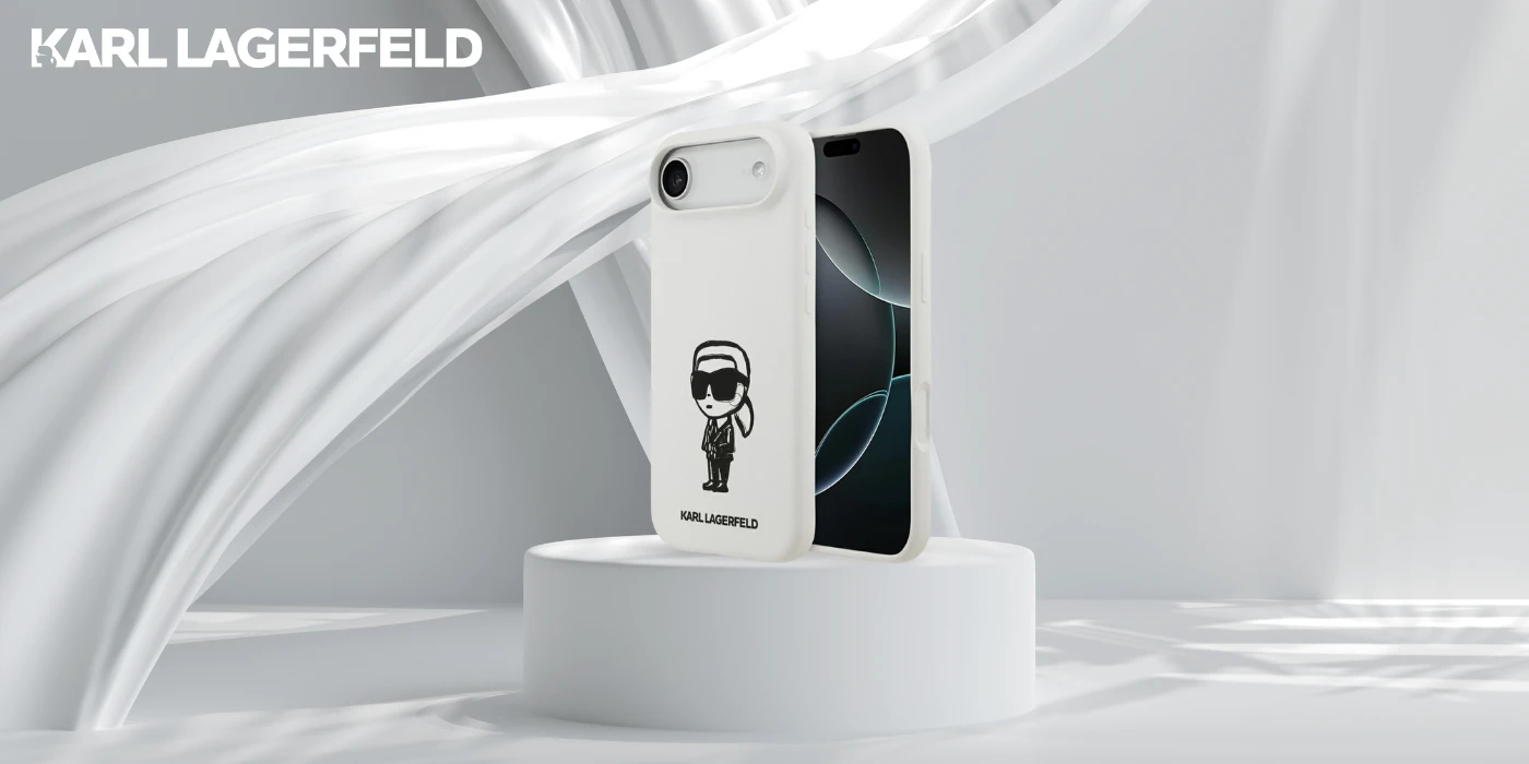 Dėklas Karl Lagerfeld Silicone Karl Sketch & Logo MagSafe Case for iPhone 17 Air - Baltas aprašymas - Prekės nuotrauka
