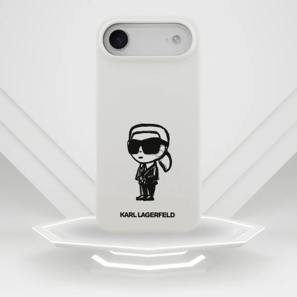 Dėklas Karl Lagerfeld Silicone Karl Sketch & Logo MagSafe Case for iPhone 17 Air - Baltas aprašymas - Prekės nuotrauka