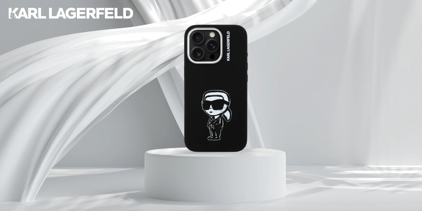 „Karl Lagerfeld“ silikoninis „Karl Sketch MagSafe“ dėklas, skirtas „iPhone 16 Pro“ – Juodas aprašymas - Prekės nuotrauka