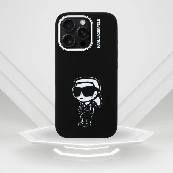 „Karl Lagerfeld“ silikoninis „Karl Sketch MagSafe“ dėklas, skirtas „iPhone 16 Pro Max“ – Juodas aprašymas - Prekės nuotrauka