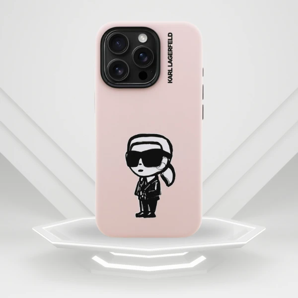 Dėklas Karl Lagerfeld Silicone Karl Sketch MagSafe Case for iPhone 16 Pro Max - Rožinė aprašymas - Prekės nuotrauka