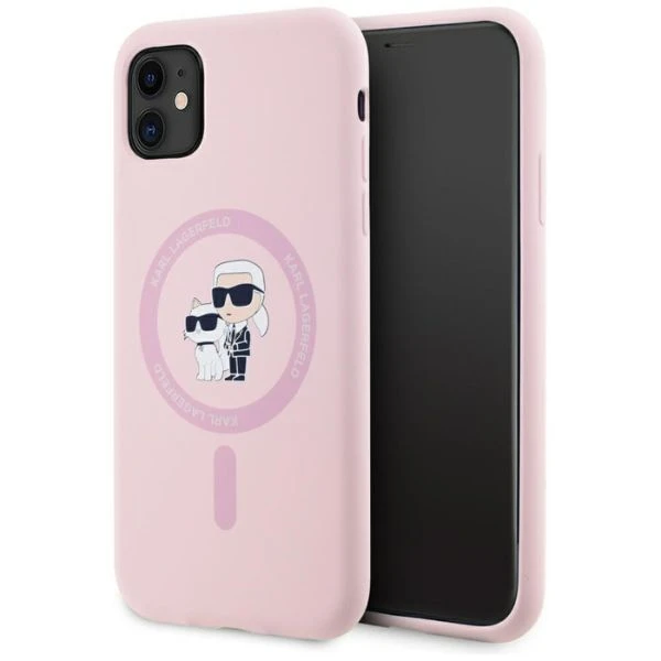 Dėklas Karl Lagerfeld Silicone Karl&Choupette MagSafe iPhone 11 Case - Rožinė aprašymas - Prekės nuotrauka