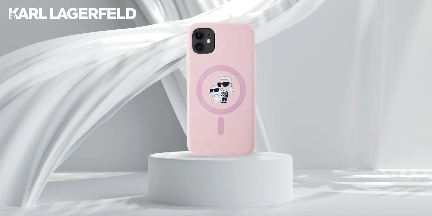 Dėklas Karl Lagerfeld Silicone Karl&Choupette MagSafe iPhone 11 Case - Rožinė aprašymas - Prekės nuotrauka