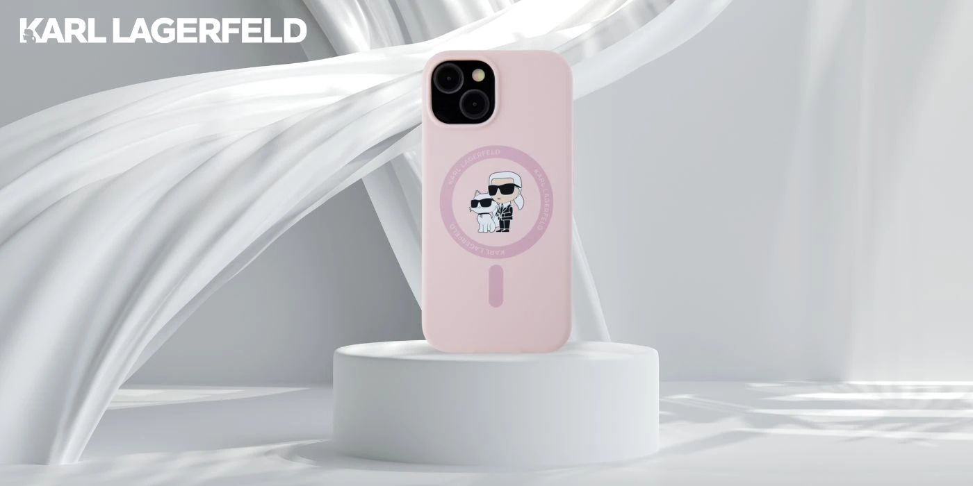 Dėklas Karl Lagerfeld Silicone Karl&Choupette MagSafe iPhone 15 Plus Case - Rožinė aprašymas - Prekės nuotrauka