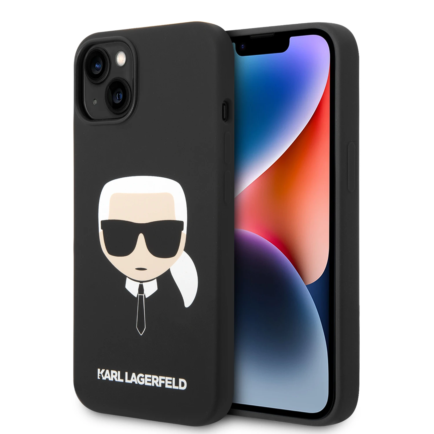 Dėklas Karl Lagerfeld Silicone Karl`s Head Case for iPhone 13 / 14 / 15 - Juodas aprašymas - Prekės nuotrauka