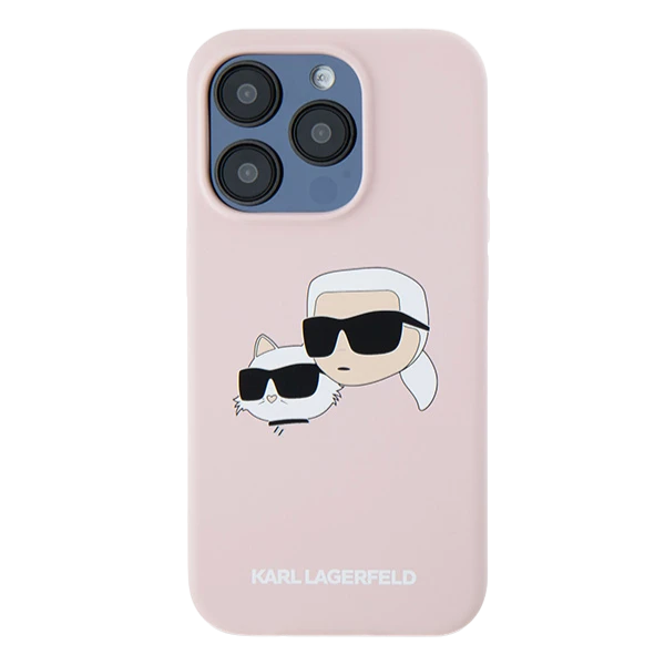 Karl Lagerfeld silikoninis „Nauble Heads“ rašto „MagSafe“ dėklas, skirtas iPhone 16 Plus - Rožinė aprašymas - Prekės nuotrauka