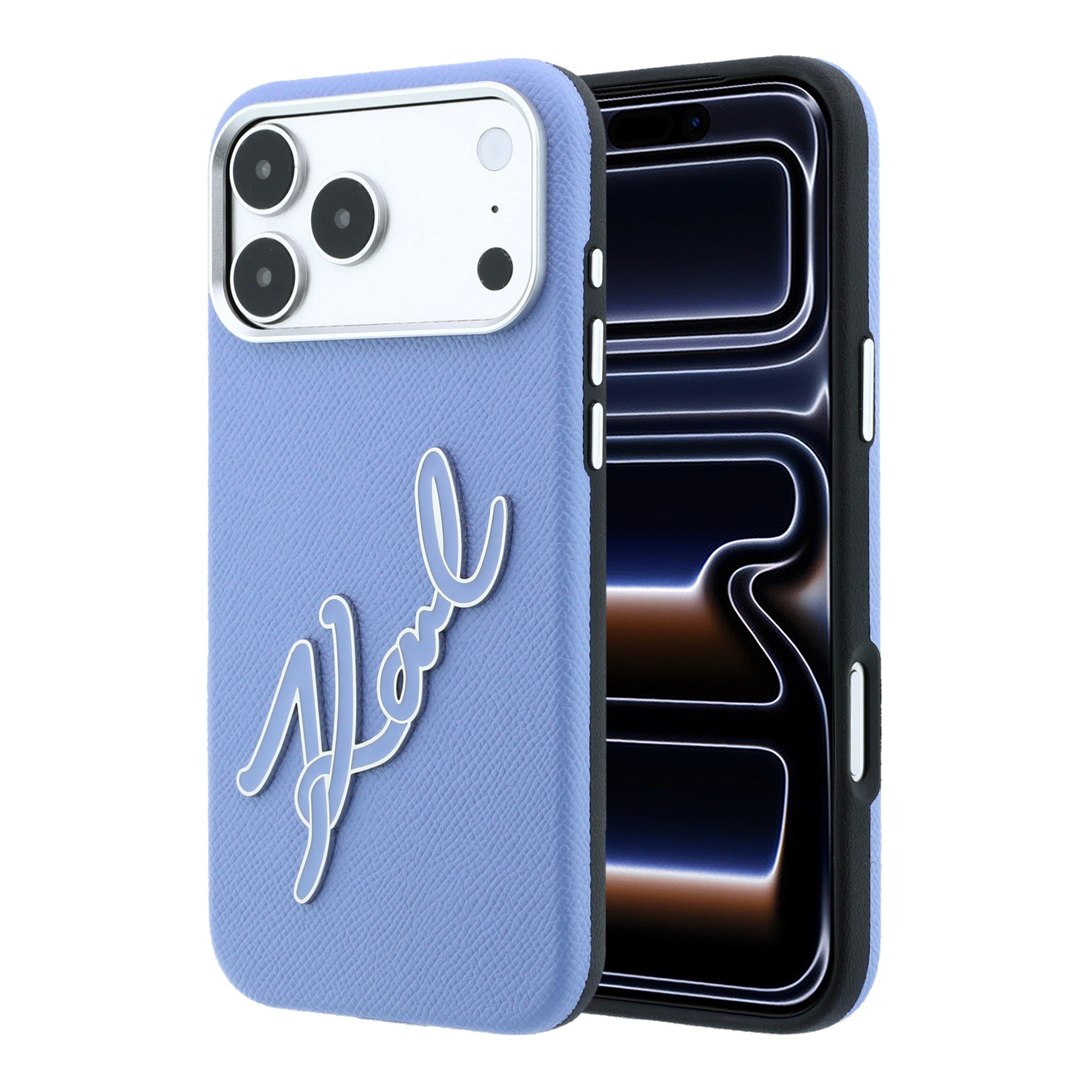 Karl Lagerfeld Smooth Big Resin Signature Logo dėklas iPhone 18 Pro Max / 17 Pro Max - Mėlyna aprašymas - Prekės nuotrauka