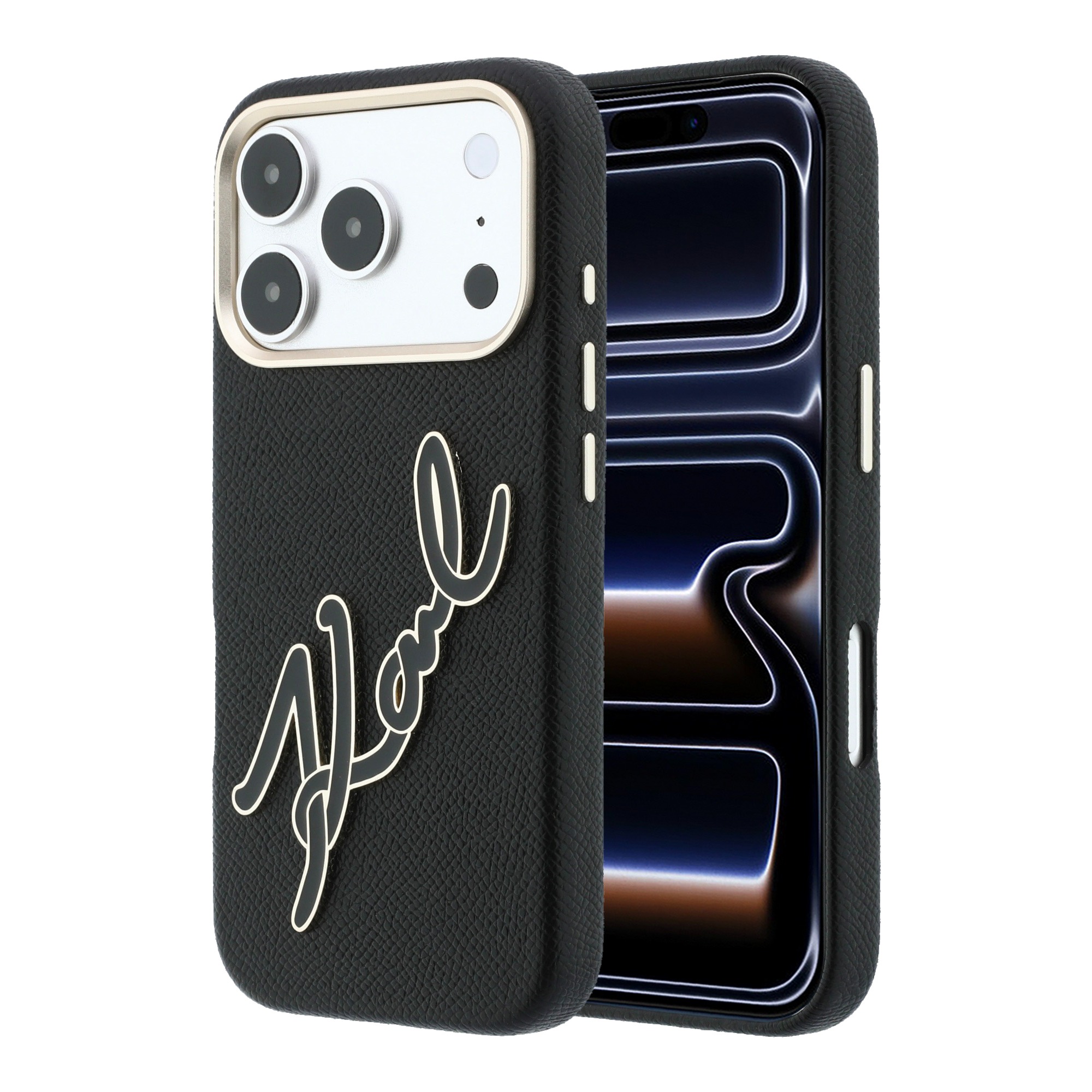 Dėklas Karl Lagerfeld Smooth Big Resin Signature Logo Case for iPhone 18 Pro / 17 Pro - Juodas aprašymas - Prekės nuotrauka