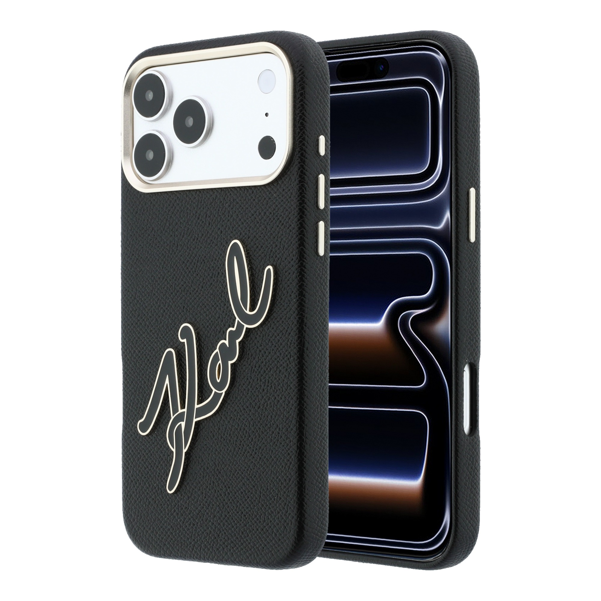 Dėklas Karl Lagerfeld Smooth Big Resin Signature Logo Case for iPhone 18 Pro Max / 17 Pro Max - Juodas aprašymas - Prekės nuotrauka