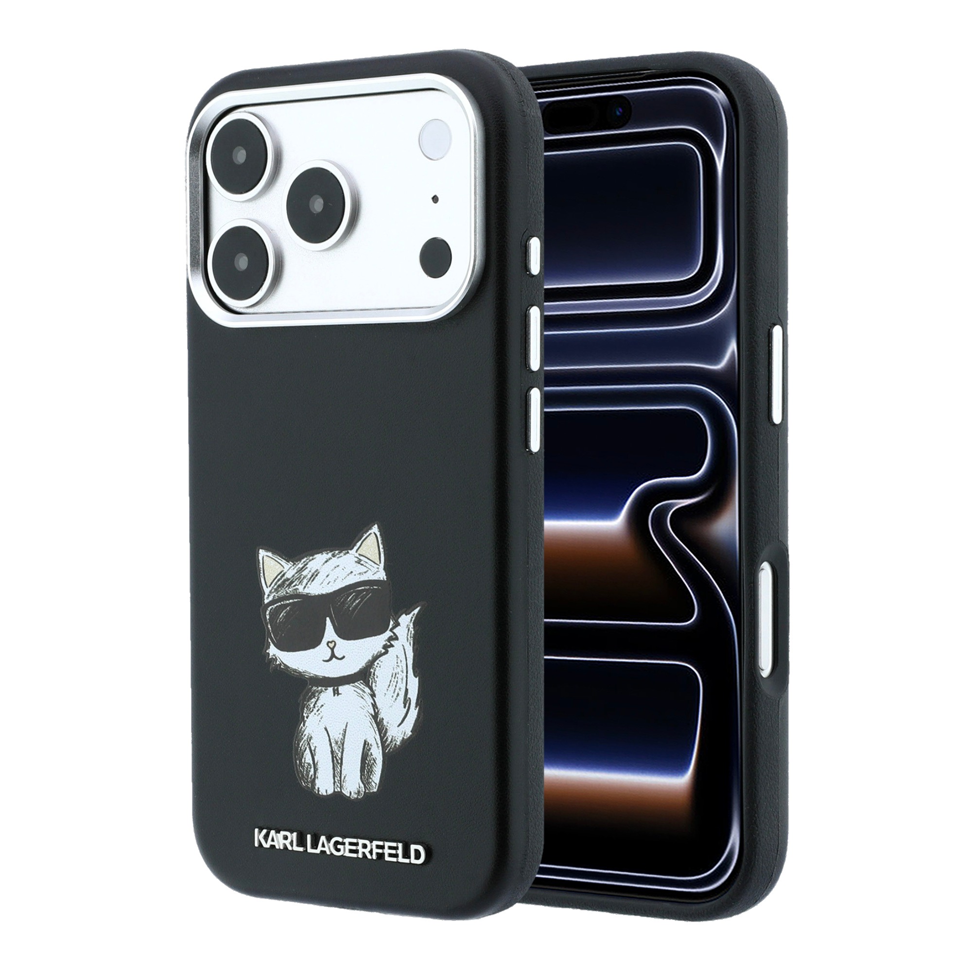 Karl Lagerfeld Smooth Choupette Sketch MagSafe dėklas iPhone 18 Pro Max / 17 Pro Max - Juodas aprašymas - Prekės nuotrauka