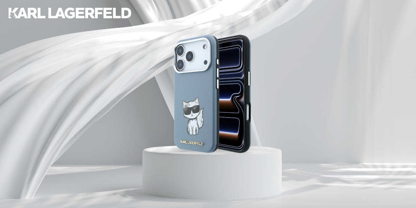 Karl Lagerfeld Smooth Choupette Sketch MagSafe dėklas, skirtas iPhone 18 Pro / 17 Pro - šviesiai mėlynas aprašymas - Prekės nuotrauka