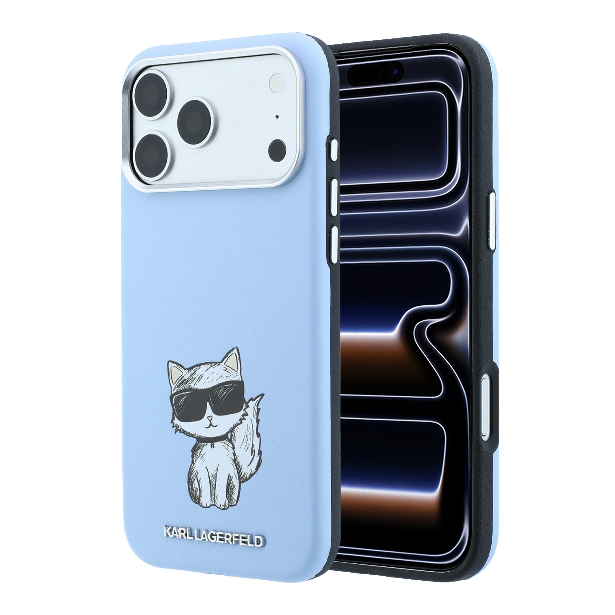 Dėklas Karl Lagerfeld Smooth Choupette Sketch MagSafe Case for iPhone 18 Pro Max / 17 Pro Max - Light Mėlyna aprašymas - Prekės nuotrauka