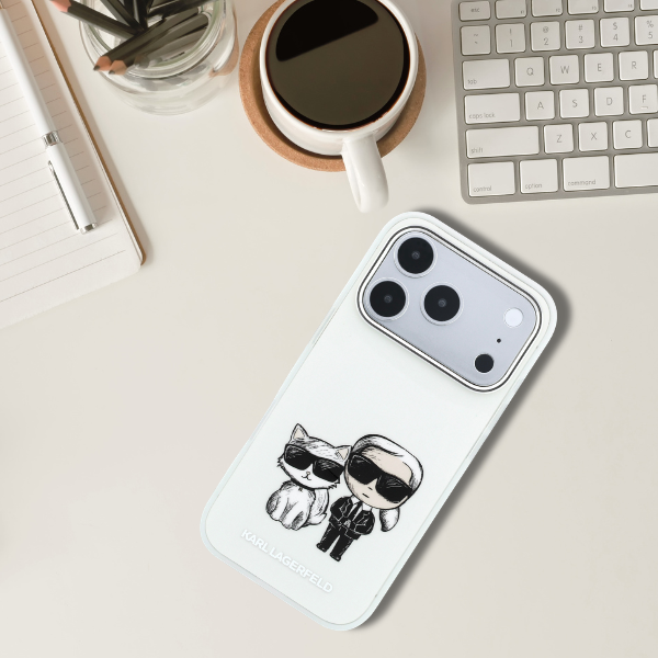 Dėklas Karl Lagerfeld Smooth Karl & Choupette Bodies Sketch MagSafe Case for iPhone 18 Pro Max / 17 Pro Max rusvai gelsvas aprašymas - Prekės nuotrauka