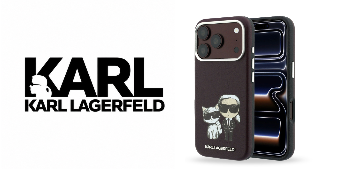 Dėklas Karl Lagerfeld Smooth Karl & Choupette Bodies Sketch MagSafe case for iPhone 18 Pro / 17 Pro - burgundy aprašymas - Prekės nuotrauka