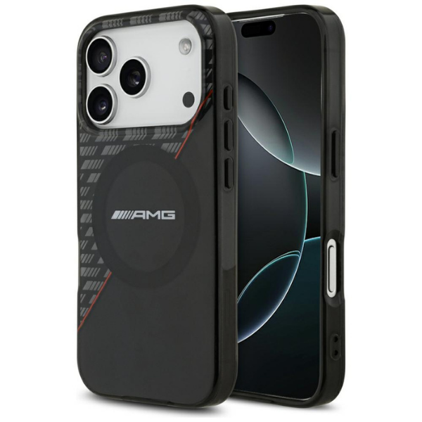 Dėklas Mercedes AMG IML Double Layer Rhombs MagSafe Case for iPhone 18 Pro / 17 Pro - Juodas and Raudona aprašymas - Prekės nuotrauka
