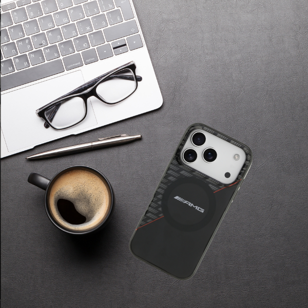 Dėklas Mercedes AMG IML Double Layer Rhombs MagSafe Case for iPhone 18 Pro / 17 Pro - Juodas and Raudona aprašymas - Prekės nuotrauka